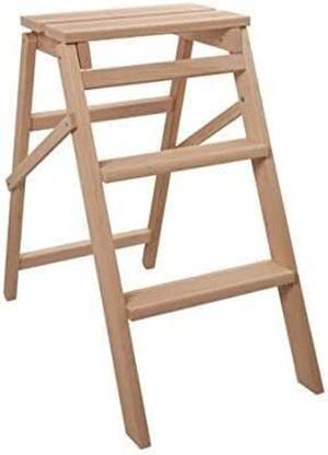 Hemdi Foldable Portable Teak Wooden Ladder Step Stool for Home and Library||Step Stool Stool