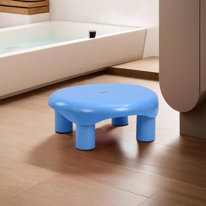 HOMESTIC Bathroom Stool|Plastic Stool for Bathroom|Anti-Slip with Strong Bearing|Blue Stool