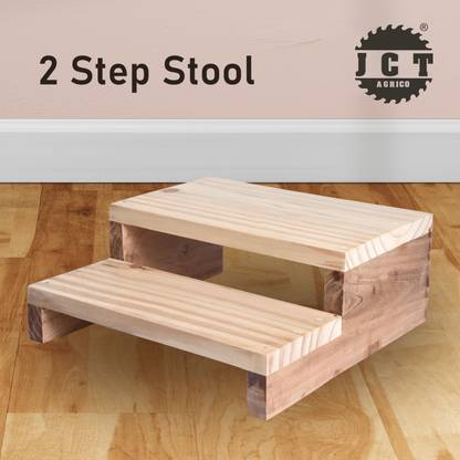 JCT AGRICO strong heavy 2 step natural wooden stool(beautiful natural design)hard wood legs Stool