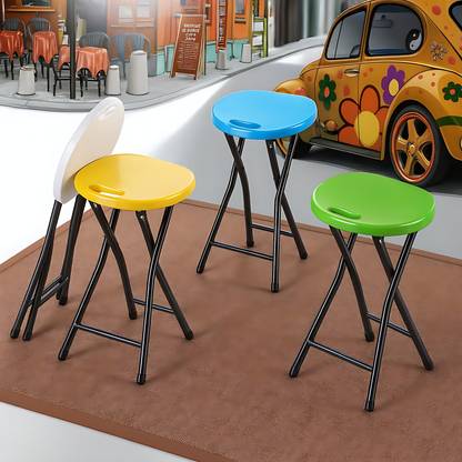 PARASNATH Portable Plastic Folding Metal Leg Step Stool (Color Randomly Selected) Kitchen Stool