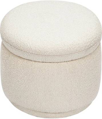 lifestyle furniture Lifestyle Furniture | Round Storage Ottoman White 18.5'' H X 21'' W X 21'' D Stool