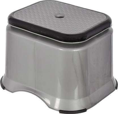 Heart Home Ultra 10 Anti-Slip Plastic Stool (Grey)-46HH0146 Stool
