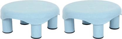 KUBER INDUSTRIES Plastic Oval Bathroom Patla/Stool (blue) Set of 2 Pcs Bathroom Stool