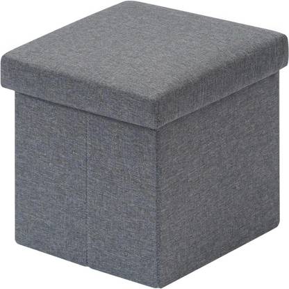 Dhvyant Mart Linen Cube Shape Small Foldable Ottoman With Storage Stool Living & Bedroom Stool