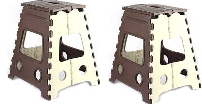 De HUB Non-Slip Folding Stool 18 Inch/Holds 120 Kg Travel/Home/Kitchen/Bathroom & Kids Bathroom Stool