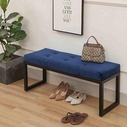 Indian Decor 45789 Upholstered with Sturdy Anti Rust Metal Frame Rectangular Stool