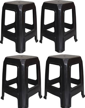 AP Palstic Square Stool Pack Of 4 Outdoor & Cafeteria Stool