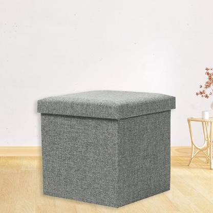 Maune Hub Fabric Folding Organizer Storage Ottoman Bench Footrest Sitting Stool
