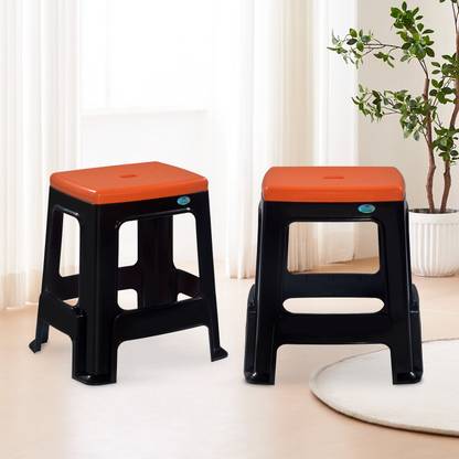 Nilkamal Strong & Durable Stool STL 23|Stackable Stool Set of 2, Kitchen, Office, Outdoor Living & Bedroom Stool