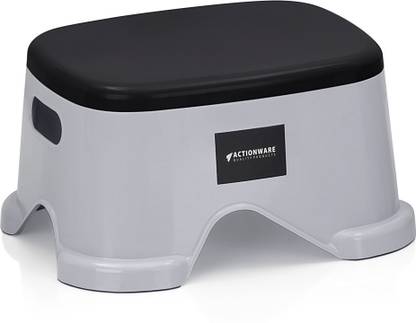 ACTIONWARE Actionware Nova Square Small Size Grey Stool for Bathroom Stool