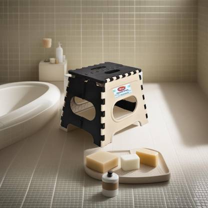 MAX Folding Stool table for Kitchen and Bathroom Plastic Stool (Multi ) (Pack of 1) Stool