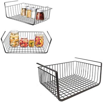 EITHEO Stainless Steel Under Shelf Storage Basket Rack Organizer For Kitchen Office Multipurpose Storage Basket