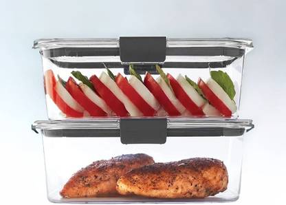 J-Bizz Plastic Airtight BPA Free Fridge Organizer Plastic Containers Storage Set with Lids Storage Basket
