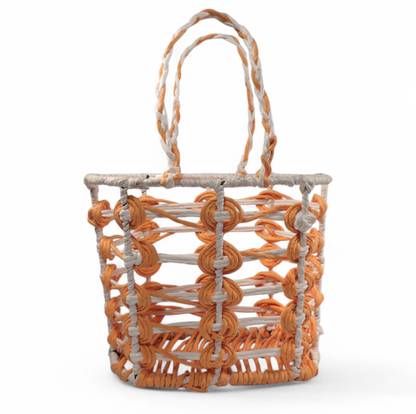 Krafthooks Jute Natural Jute Woven Basket | Durable Storage & Organizer with Ergonomic Handle Storage Basket