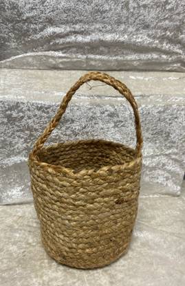 Breton Jute Jute Handcrafted Round Woven Jute Knitted Basket Storage Basket