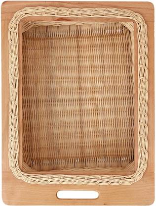 wudflex Wooden Wicker basket for modular kitchen (18" W X 16" D X 8" H) Storage Basket