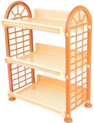 3D METRO SUPER STORE Plastic 3 Layer Plastic Rack Storage Basket Multipurpose Kitchen Storage Organizer Storage Basket
