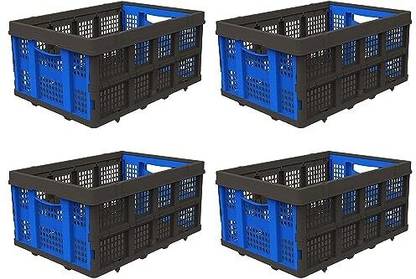 Cheston Plastic Portable Collapsible Crate-Heavy-Duty, 25Kg Capacity ( 56 x 41 x 27 cm) Storage Basket
