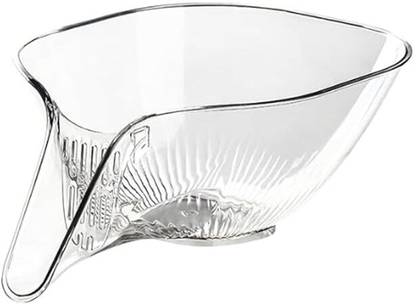 DAVALBA Plastic Multi-Functional Transparent Kitchen Drainage Basket Funnel for Food Storage Basket