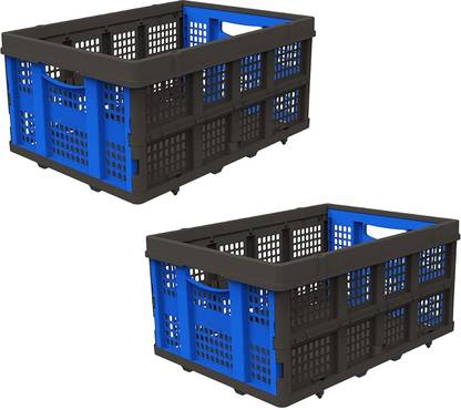 Cheston Plastic Portable Collapsible Crate-Heavy-Duty, 25Kg Capacity ( 56 x 41 x 27 cm) Storage Basket