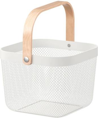 IKEA Steel Basket, white, 25x26x18 cm (9 ¾x10 ¼x7 ") Storage Basket