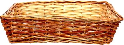 Rewrapp Wooden Rectangle Multipurpose Cane Handmade Eco Friendly Basket Storage Basket