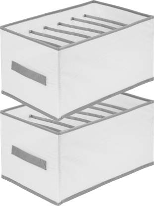 Nofy Plastic 7-Compartment Foldable Clothes Organizer Wardrobe & Drawer Storage Basket