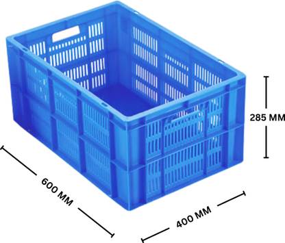 Singhal Plastic Heavy Duty Multipurpose Rectangular Storage Box Crates Basket Bin 60x40x28.50 CM Storage Basket