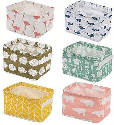 PABUZA Cotton multipurpose storage box small canvas fabric organizer baskets for organizing Storage Basket