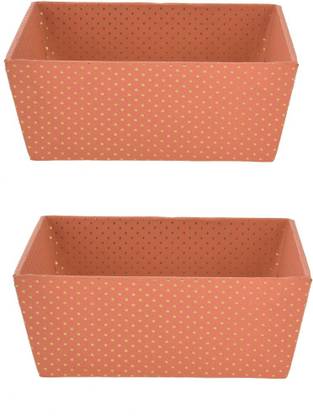 Ochre Wooden Multi colour MDF square open basket Storage Basket