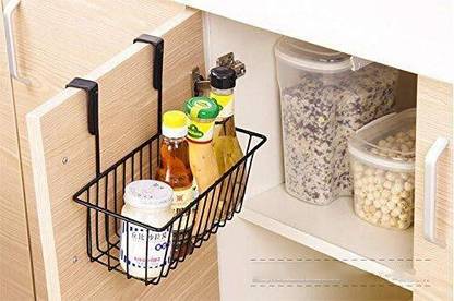 GESCHIR MultiPurpose Hanging Door Basket Door Organizer | Basket Rack |Hanging Organizer Iron Wall Shelf