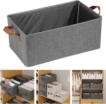 VAVSU Foldable Open Storage Bins, Storage Boxes with Handles Fabric Storage Containers Storage Box