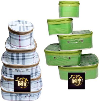 MTBOX Unique Combo 5+5Pcs Check+GreenDot Vanity Bag Storage Box