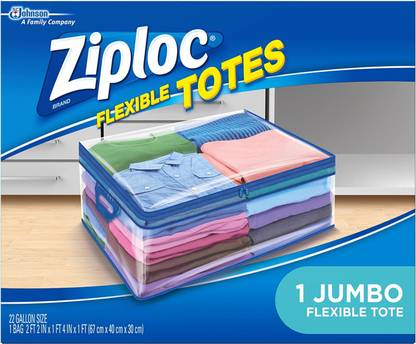 Ziploc Flexible Totes Clothes and Blanket Storage BagsJumbo, 1 Count Storage Box