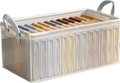 HOUSE OF QUIRK Durable Linen Closet Organizers and Foldable Storage Baskets-Trans Storage Box