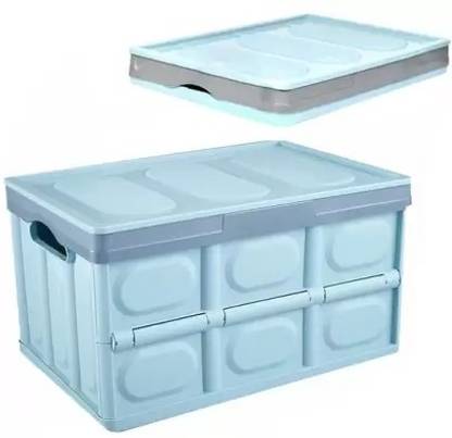POXEFLIP Collapsible Storage Bins Plastic with Lids, Foldable Storage Boxes, Stackable Storage Box