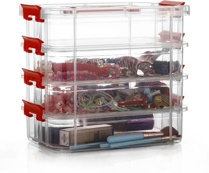 PALADIAN INDUSTRY Plastic Portable Lockable 4 Layer Box with Handle Storage Box Storage Box