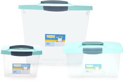 HAPPY BEAR Multi Storage Box-Pack of 3|Easy to Organize and Carry Anywhere| Perfect forToys Storage Box