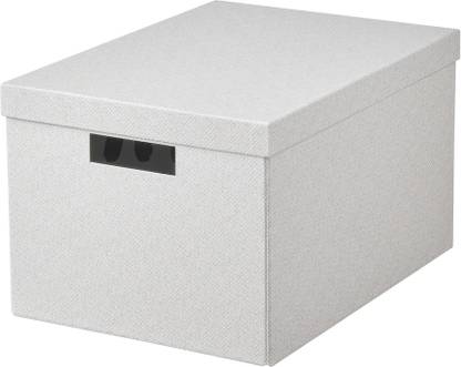 IKEA Storage Box with lid, white/beige, 25x35x20 cm (9 ¾x13 ¾x7 ¾ ") Storage Box