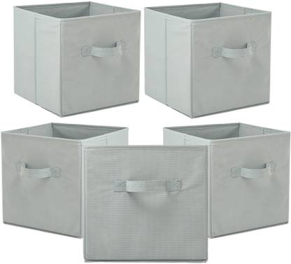 KUBER INDUSTRIES Plain Square Foldable Toy & Book Storage Box