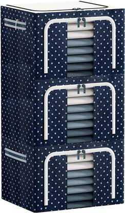RAIYARAJ Clothes Storage Organizer Bins Containers, Storage Bins Cloth Steel Frame Box Storage Box