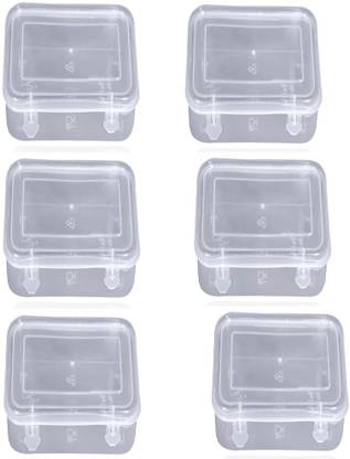 Honbon Mini Clear Jewelry Box Earring Organizers with Hinged Lid Plastic Box 6pcs Storage Box
