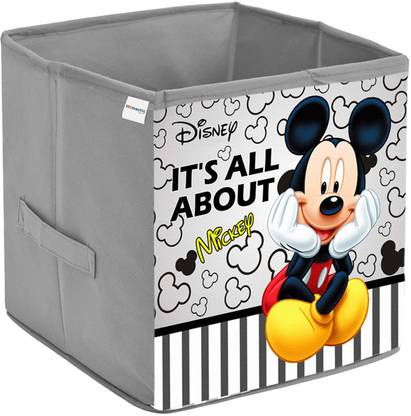 HOMESTIC Disney Mickey Print Foldable Storage Cube For Toy (Grey) Storage Box