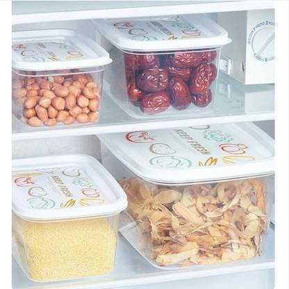 SMB ENTERPRISES Plastic Fridge Container  - 1700 ml, 1050 ml, 620 ml, 360 ml