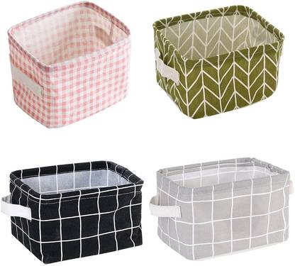 Rockjon Organizer Foldable Storage Box Canvas Fabric Baskets For Organizer, Random Print Storage Box