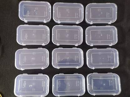 Fabowlous Small Containers Boxes 100 ml (Pack of 12), Transparent Storage Box (White) Storage Box