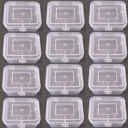 NAVMAV 12pcSmall Size Container With Lid And Lock For Multipurpose Transparent Plastic Storage Box