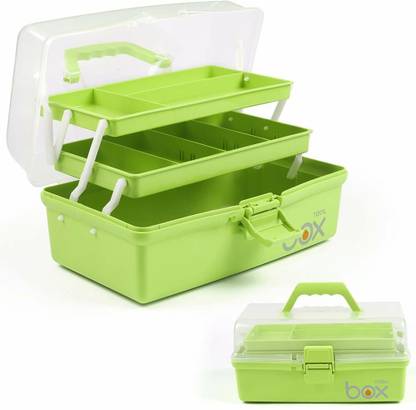 ACHAL 3-Layer Toolbox Plastic Students Drawing Case for Tool Art Craft Storage Tool Storage Box