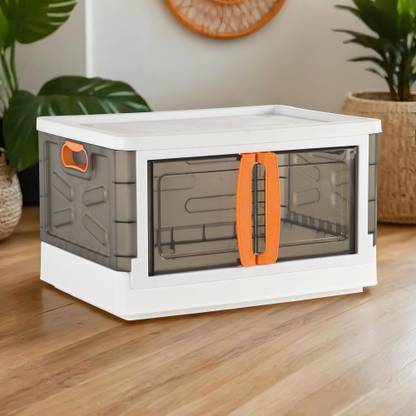 KUBER INDUSTRIES Multipurpose Large Cupboard Storage Box for Home | White & Black Storage Box