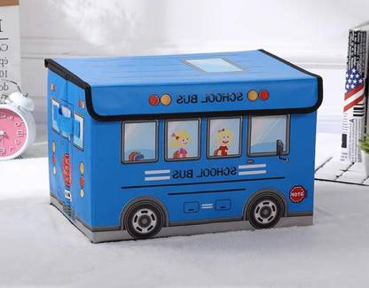 BLENZZA DECO Kids School Bus/Sitting Stool/Storage Box/Playing Toy Storage Box